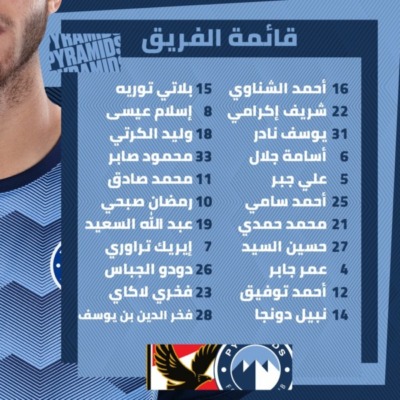 تاكيس جونياس يُعلن قائمة بيراميدز لمواجهة الأهلي بالدوري المصري- صورة
