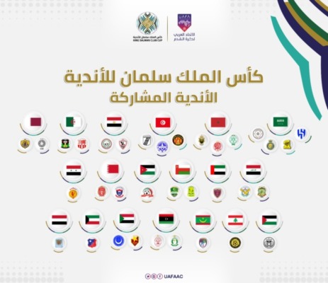 بتواجد الزمالك.. الإتحاد العربي يعلن الأندية المشاركة في البطولة العربية-صورة