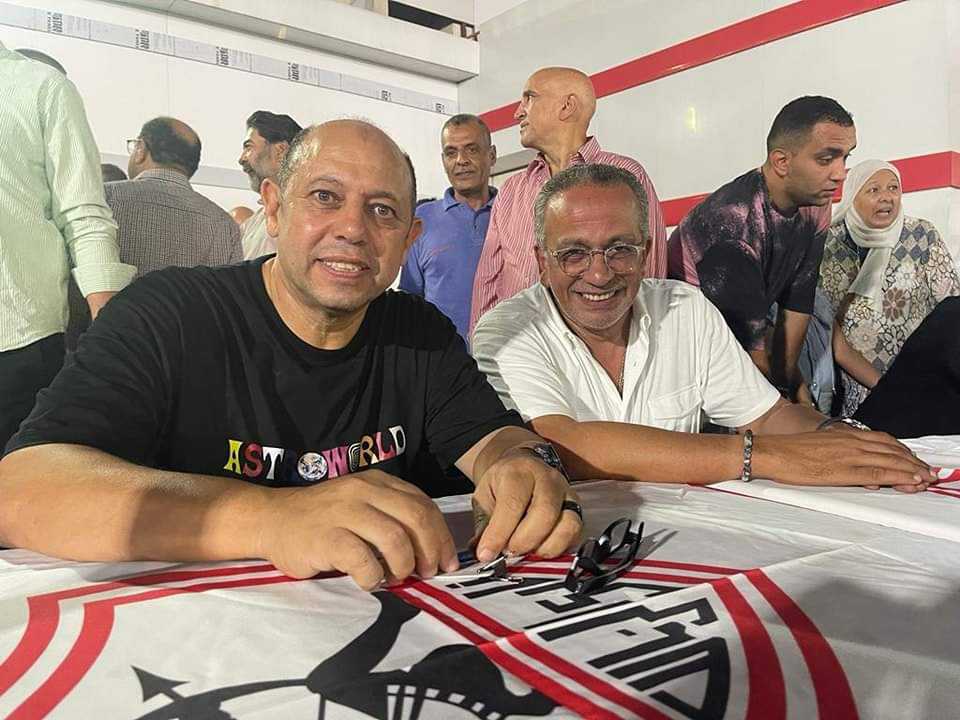 عمرو الجنايني يدعم قائمة حسين لبيب قبل انتخابات الزمالك - صورة