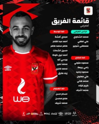 6 غيابات مؤثرة.. الأهلي يعلن قائمة مباراة إنبي في الدوري المصري - صورة