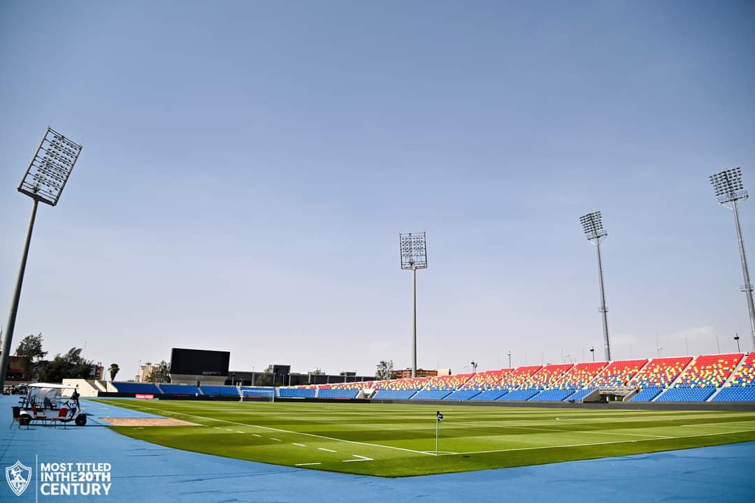 بالصور | ملعب مدينة الملك فهد يستعد لإستقبال مباراة الزمالك والإتحاد المنستيري