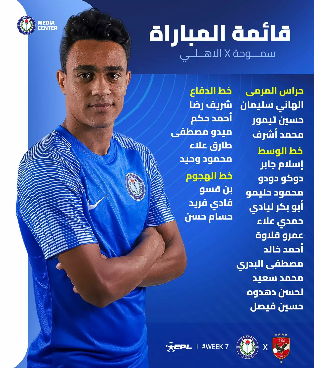 أحمد سامي يختار 22 لاعبا في قائمة سموحة لمواجهة الأهلي في الدوري - صورة