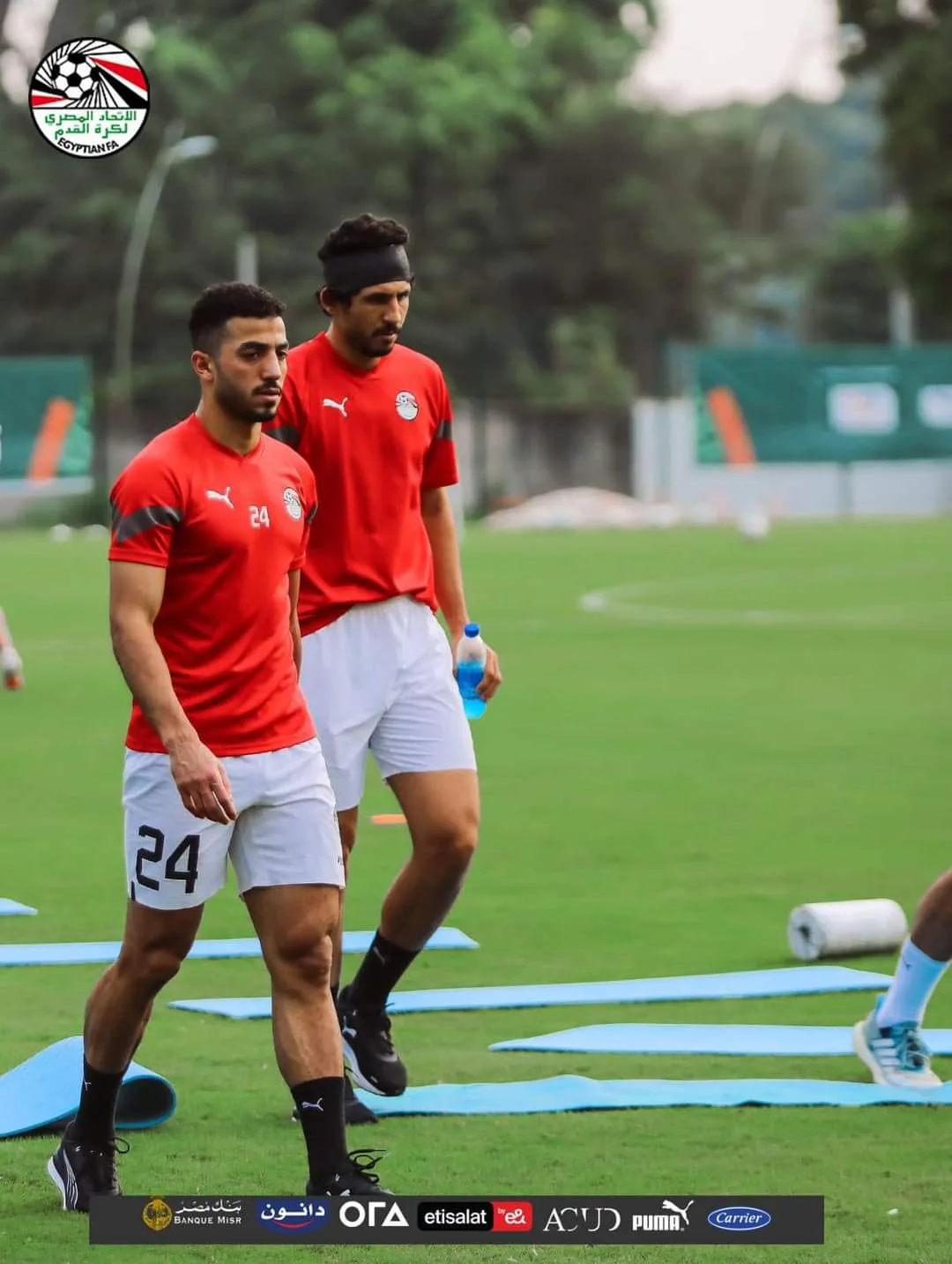 7 صور ترصد مران منتخب مصر اليوم قبل مواجهة غانا في أمم إفريقيا.. قرار خاص من فيتوريا 