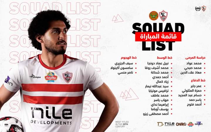 غياب شيكابالا وشلبي !! جوميز يعلن قائمة الزمالك لمواجهة نهضة بركان في نهائي الكونفدرالية !! - صورة