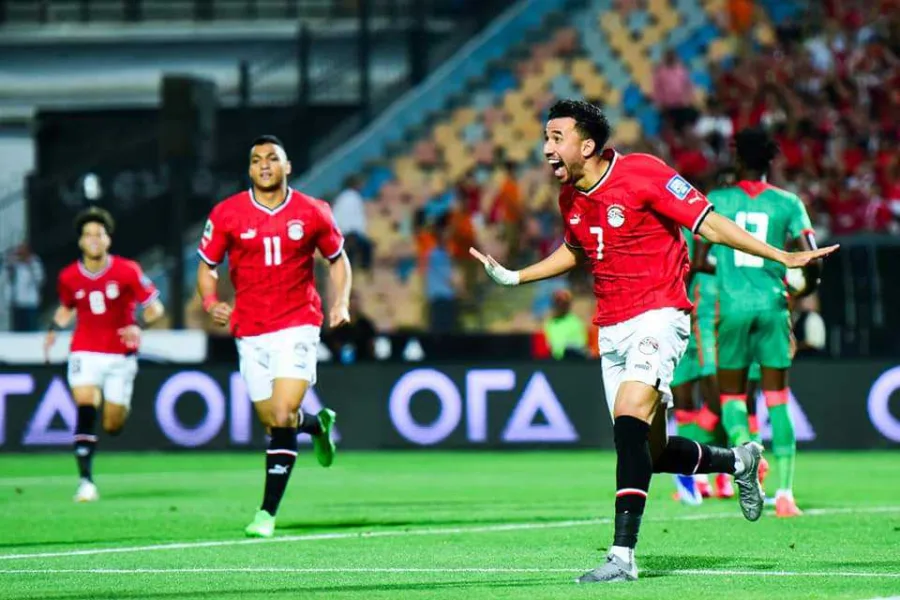 بتعليق مدحت شلبي، شاهد الهدف الأول لمنتخب مصر في شباك بوركينا فاسو - فيديو