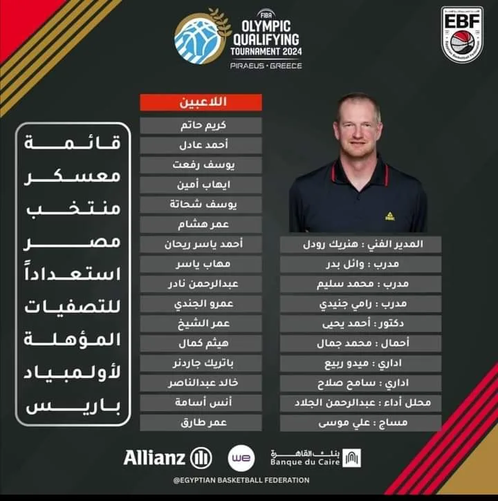 بتواجد ثلاثي الزمالك.. قائمة منتخب مصر للسلة استعدادًا للتصفيات المؤهلة لأوليمبياد باريس 2024