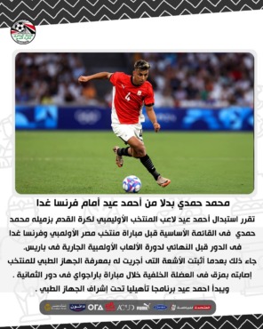 عاجل.. إصابة نجم المنتخب الأولمبي قبل مواجهة فرنسا .. واتحاد الكرة يستدعي البديل - صورة