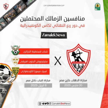 الزمالك يواجه فريقًا من بين هذا الثلاثي في ربع نهائي الكونفدرالية الأفريقية