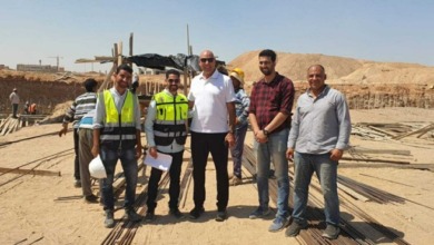 هشام نصر يتفقد سير العمل بفرع أكتوبر.. وبدء تشييد ملاعب كرة القدم (صور)
