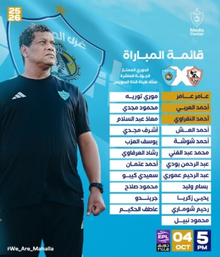 علاء عبد العال يعلن قائمة غزل المحلة لمواجهة الزمالك في الدوري- صورة