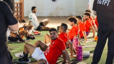 تدريبات استشفائية للاعبي منتخب مصر إستعدادا لمواجهة اوزبكستان-صورة