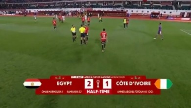 إحصائيات نارية تكشف كواليس التفوق المصري أمام كوت ديفوار في الشوط الأول