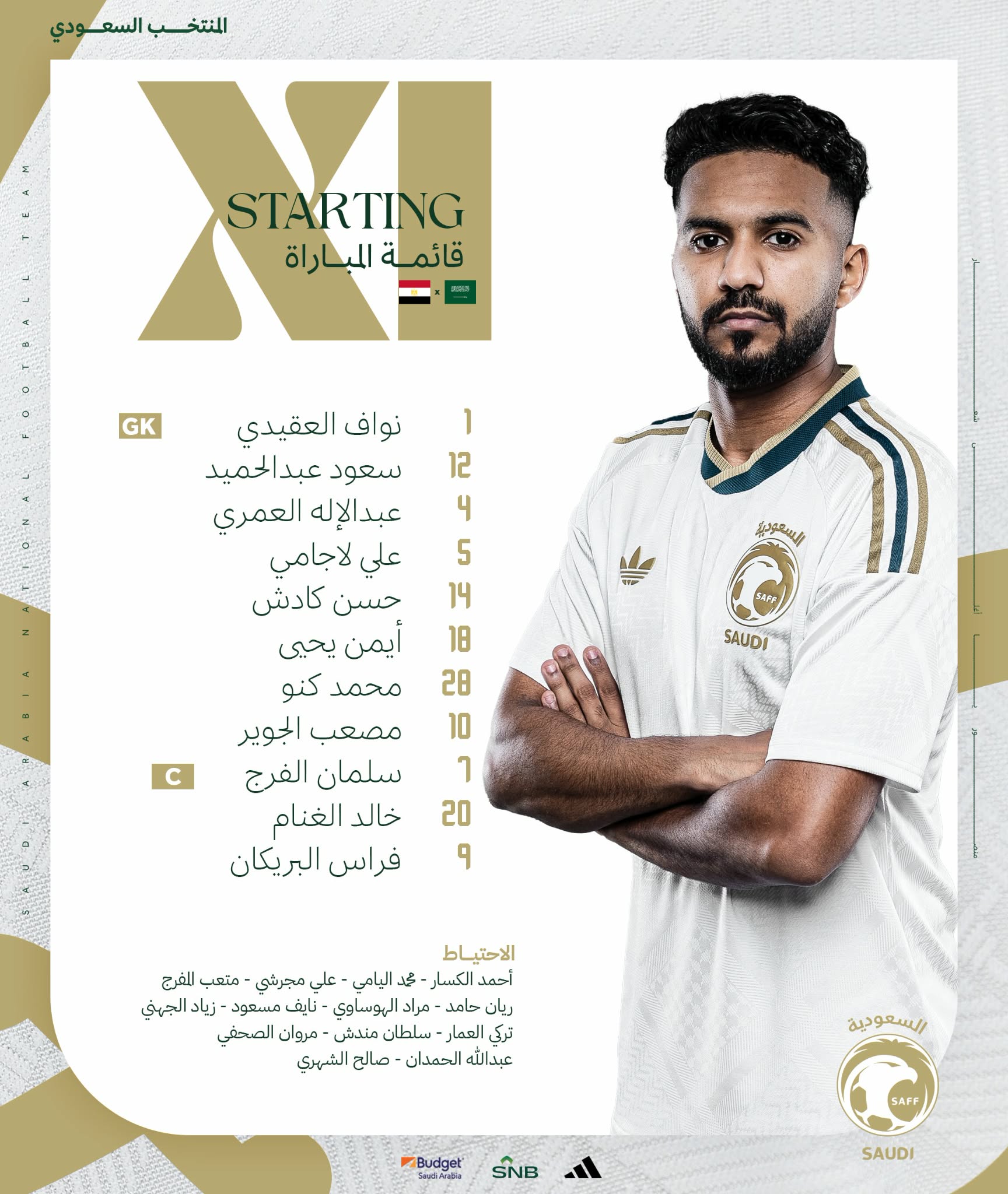 تشكيل السعودية ضد مصر استعدادا لكأس العالم. فراس البريكان يقود الهجوم 2 تشكيل السعودية ضد مصر استعدادا لكأس العالم. فراس البريكان يقود الهجوم