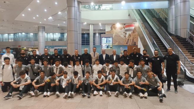 وزارة الرياضة واتحاد الكرة يستقبلان بعثة منتخب مصر للناشئين بعد الفوز ببرونزية الأمم الأفريقية 1 وزارة الرياضة واتحاد الكرة يستقبلان بعثة منتخب مصر للناشئين بعد الفوز ببرونزية الأمم الأفريقية
