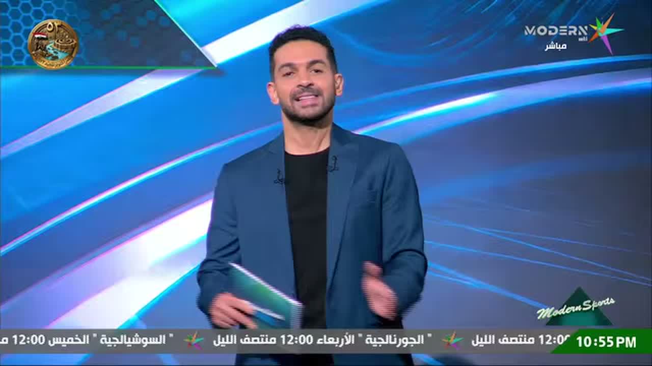 هاني حتحوت خلال تقديم برنامج مودرن سبورت