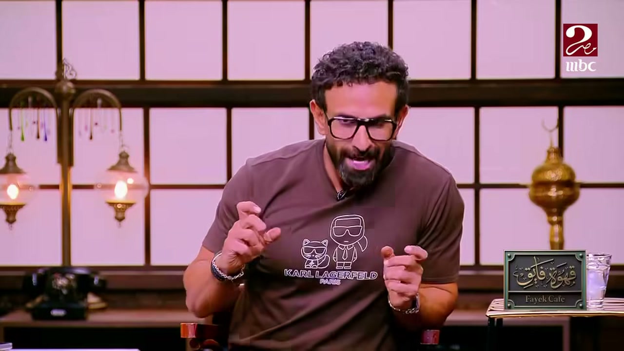 إبراهيم فايق خلال فقرة «فايق كافيه» على شاشة MBC مصر 2.