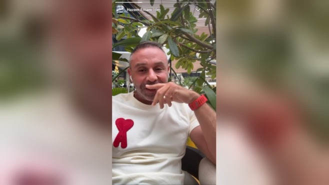 لقطة من القصة الظاهرة باسم حساب Hazem Emam بشأن المزاح بعد القمة