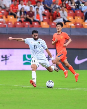 ثالث مباراة على التوالي.. عدي الدباغ يواصل التهديف والاتحاد الفلسطيني يحتفي بنجم الزمالك 1 لقطة من مواجهة فلسطين والصين تحمل علامة الاتحاد الفلسطيني لكرة القدم
